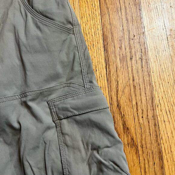 Prana Shorts Mens 30 X10 Zion Belted Cargo Tan Beige Hiking Nylon - Picture 2 of 11